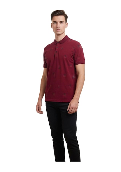 Lacaton Erkek 26-0307 Polo Yaka Lacos T-shirt Bordo Bordo