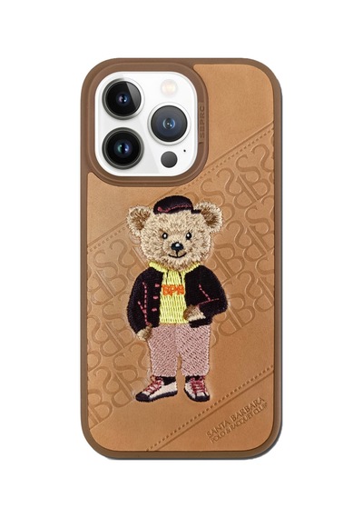 Santa Barbara Polo Racquet Club Apple Uyumlu iPhone 13 Pro Max Kılıf Crete 3boyutlu Pu Deri İçi Süet Kapak Kahverengi