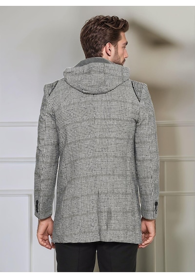 Plt9335 Dewberry Erkek Palto-ekose Gri Ekose Gri