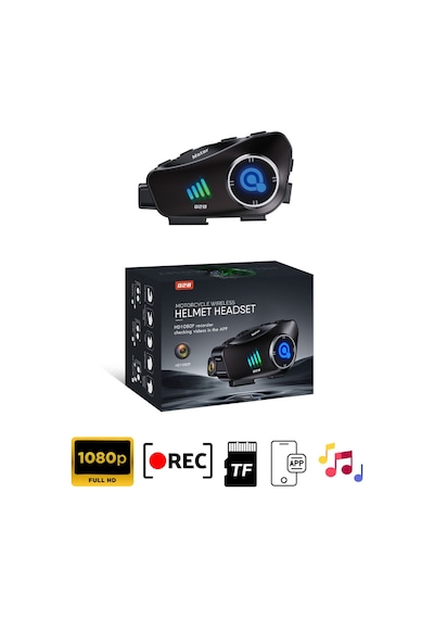 Q28 İntercom Kameralı Hd 1080p Kameralı Kask Kulaklık Su Geçirmez 32gb Hafıza Kartlı