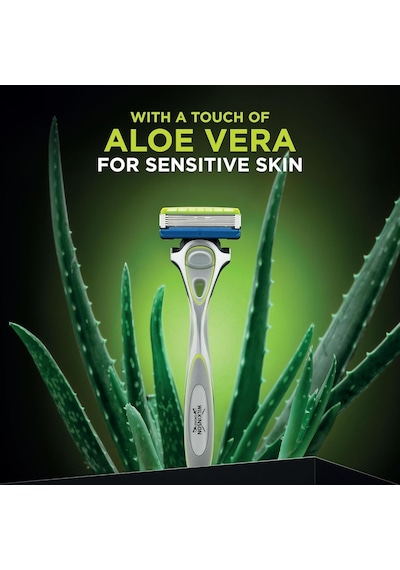 Wılkınson Sword - Hydro 5 Erkek Tıraş Makinesi / Aloe Vera Tahrişi Azaltmak İçin / Hassas Nemlendirici Jel Ve Düzel
