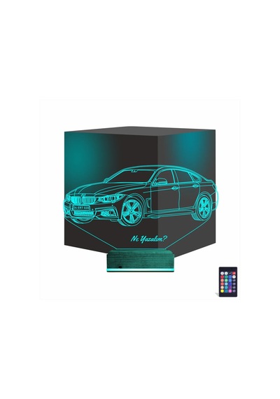 Luvivia Araba Bmw 4.20 Kişiye Özel 3d Lamba - Masa Gece Lambası Şeffaf