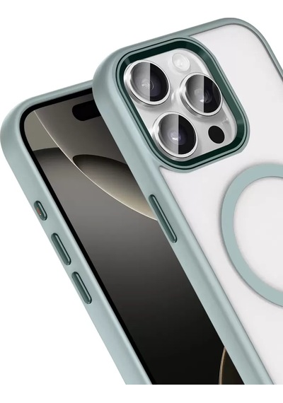 Joko Apple Uyumlu  iPhone 15 Pro Max Terea Magsafe Kapak - Gri -