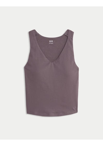 Marks & Spencer V Yaka Dolgulu Ve Vücuda Oturan Crop Atlet T51006383 Mor
