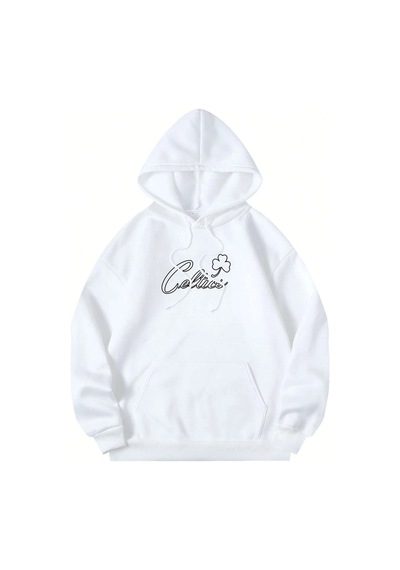 Startmore Adrift Boston Renkli Baskılı Oversize Kapüşonlu Sweatshirt Beyaz Beyaz