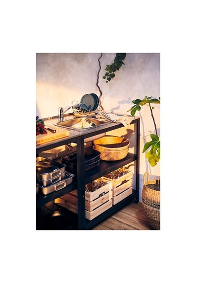 Ikea Grıllskär Dış Mekan Lavabo Ünitesi, Paslanmaz Çelik-siyah, 86x61 Cm, Bataryasız