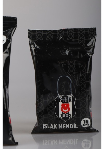 "dekomus Cep Defteri Hediyeli" Lisanslı Beşiktaş "tekli" Islak Mendil 15 Yaprak