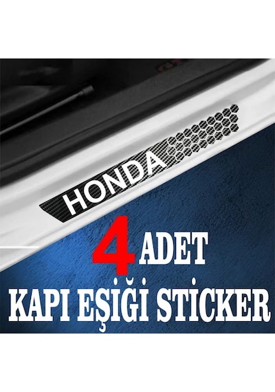 Honda Özel Oto Kapı Eşikleri Sticker Karbon 4 Adet