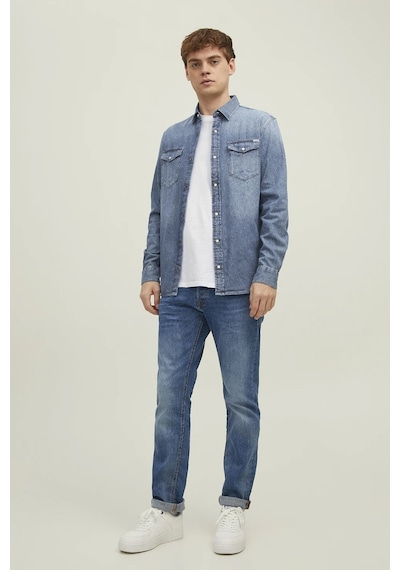Jack & Jones Jjesheridan Shirt L/s Erkek Gömlek Lacıvert