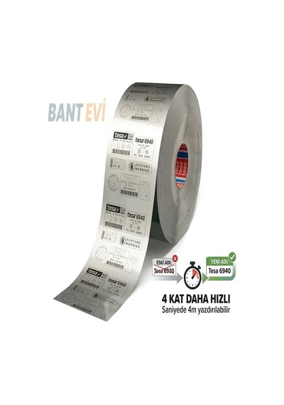 Tesa 6930 Lazer Etiket Bandı Gri 5metre Tesa® 6940 Gümüş Gri