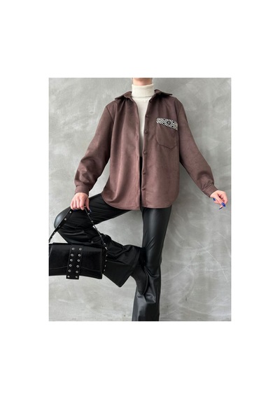 Verymoda Süet Gömlek - F1517 Kahve