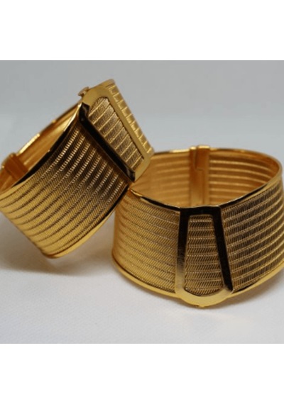 Minimal Tokalı Genis Kelepc E Bileklik Imitasyon Altın Gold