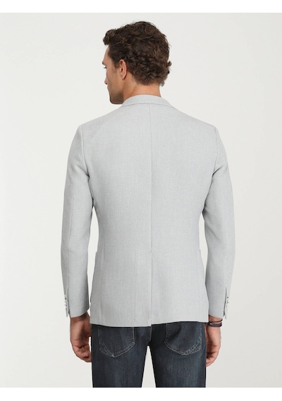 Kip Gri Düz Modern Fit Ceket 001