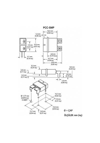T Cu-const Tipi Pcb Kart Tipi Termokupl Soketi