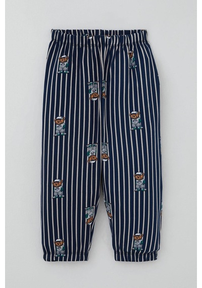 Breeze Erkek Bebek Pijama Takımı Sevimli Ayıcık Figürlü 9 Ay-3 Yaş, Lacivert Lacivert