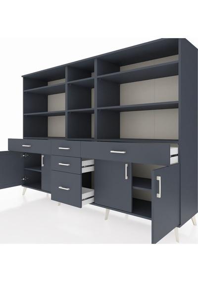 Hyperion Dolap 11 Raflı 5 Çekmeceli 4 Kapaklı 220x44x163 Antrasit Antrasit-antrasit Hyperion Dolap 11 Raflı 5 Çekmeceli 4 Kapaklı 220x44x163 Antrasit Antrasit-antrasit