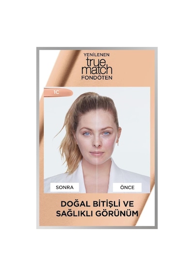 L'Oréal Paris True Match Bakım Yapan Fondöten - 1c Soğuk Alt Ton & Mini Paradise Maskara 4.7 Ml pkttmbyfbcsmpm-9941