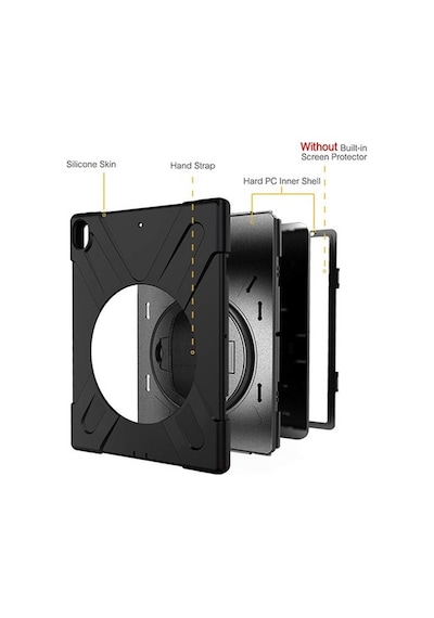 Duxweel Apple Uyumlu iPad  Pro 12.9 3 Katmanlı Standlı Zırh Kılıf