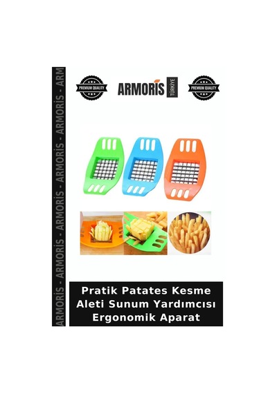 Pratik Patates Kesme Aleti Sunum Yardımcısı Ergonomik Aparat Çok Renkli