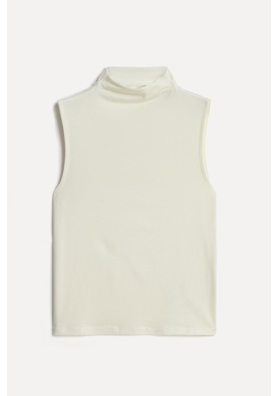 Mudo Kadın Kadın Ekru Kolsuz Basic T-shirt 1272888