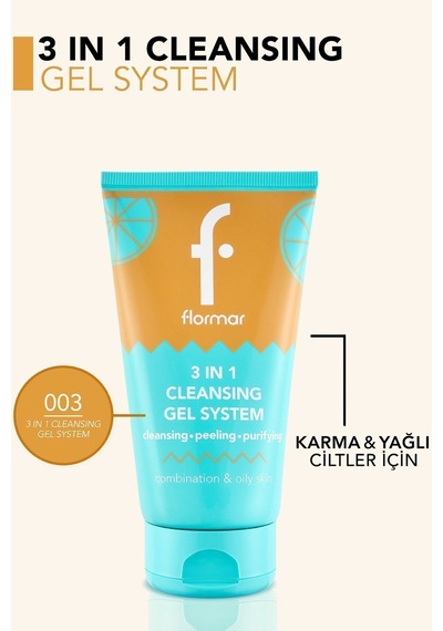 Flormar Karma & Yağlı Cilt için Partiküllü Yüz Temizleyici (Turunçgil) - Cleansing Gel - 000 - 8690604557165 150 ML