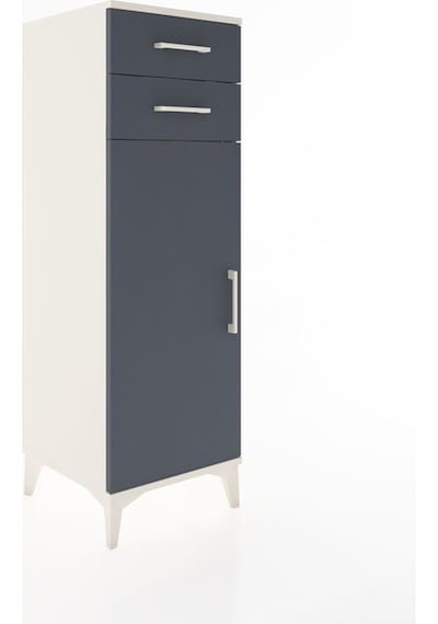 Hyperion Dolap 2 Raflı 2 Çekmeceli Tek Kapaklı 44x44x134 Aytaşı-antrasit Aytası