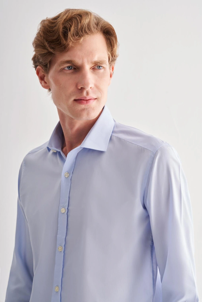 İmza Açık Mavi Yarım İtalyan Yaka Uzun Kol Easy To Iron Slim Fit Pamuklu Gömlek 1004255301 Açık Mavi İmza Açık Mavi Yarım İtalyan Yaka Uzun Kol Easy To Iron Slim Fit Pamuklu Gömlek 1004255301 Açık Mavi