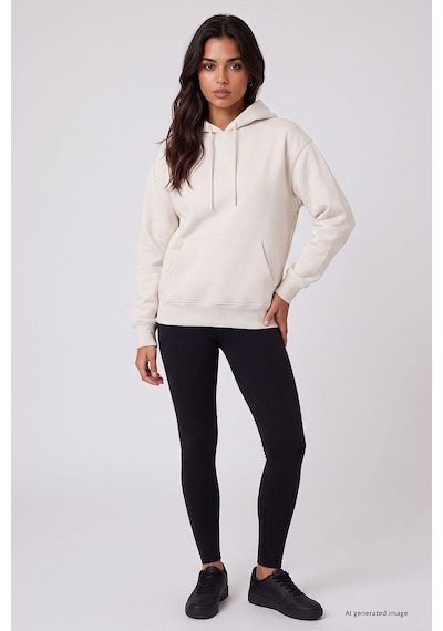 TOMMYLIFE Standart Kapüşonlu 2li Paket Ekru-soft Vişne Kadın Sweatshirt - 97321 Ekru - Kırmızı
