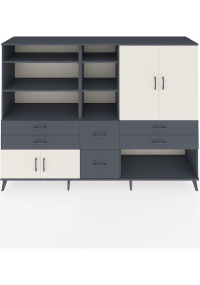 Hyperion Dolap 10 Raflı 6 Çekmeceli 4 Kapaklı 220x44x163 Antrasit Antrasit-aytaşı/antrasit Hyperion Dolap 10 Raflı 6 Çekmeceli 4 Kapaklı 220x44x163 Antrasit Antrasit-aytaşı/antrasit