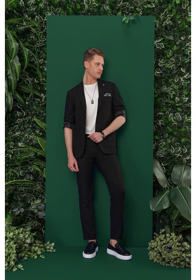 Efor C 639 Slim Fit Siyah Spor Ceket Siyah