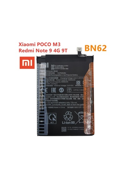 Xiaomi Redmi Note 9 4G Poco M3,Redmi 9T BN62 6000mAh Batarya