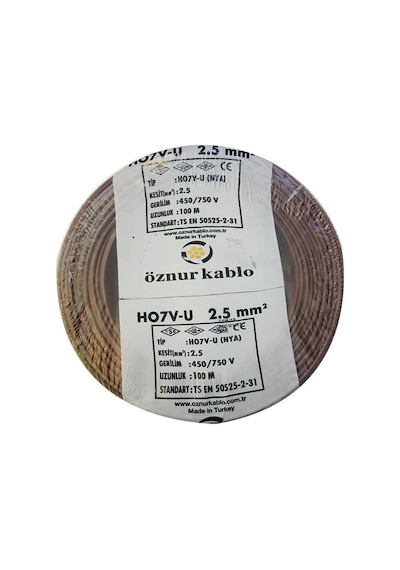 Öznur 2,5 Mm Nya Kablo Kahverengi-100 Metre