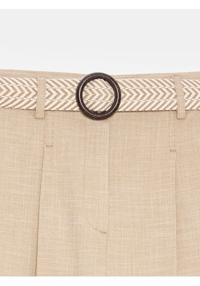 Dilvin 72735 Kemerli Pensli Pantolon-camel