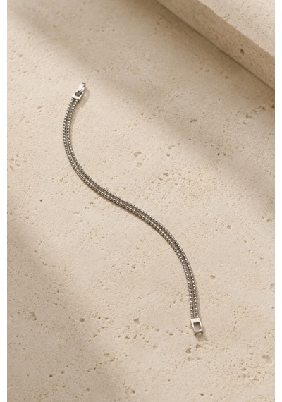 Balenbi Jewelry Kadın Çift Sıralı Boncuk Zincir Kararmaz Çelik Bileklik Gümüş Renk 1125