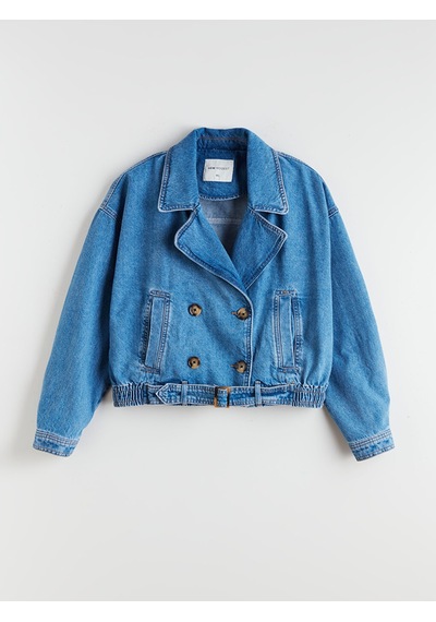 Lcw Modest İndigo Oversize Kadın Jean Ceket Xl-2xl