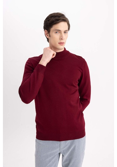 Defacto Slim Fit Dar Kesim Kazak B7851axnsbr45 Bordo