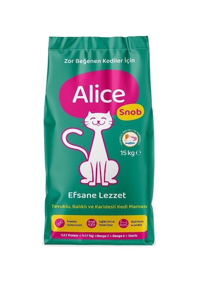 Alice Snob Mix Zor Beğenen Yetişkin Kedi Maması 15 KG