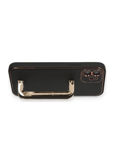 Gld-spt- Newface Apple Uyumlu iPhone 12 Kılıf Coco Elit Kapak - Siyah