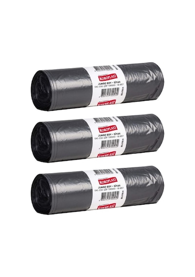 Koroplast Endüstriyel Jumbo Boy Çöp Poşeti Siyah 10'lu 80 x 110 CM