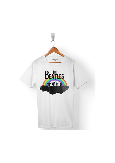 The Beatles Gökkuşağı Logo Abbey Road At Crosley Erkek Tişört 001