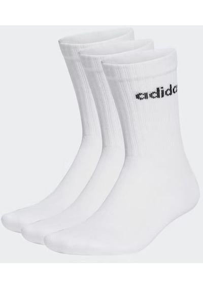 Adidas Ht3455 Beyaz Linear Crew Yastıklı 3'lü Bilek Çorap 001