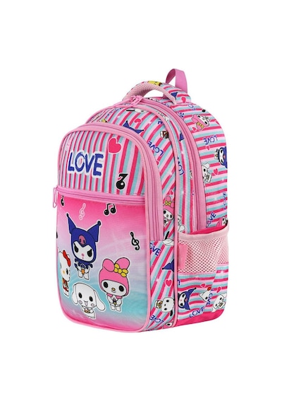 İlkokul Çantası Kuromi 2'li Set 40 30 Cm Beslenme Çantası Ortopedik Sırt Çantası Kız Çocuk Pembe