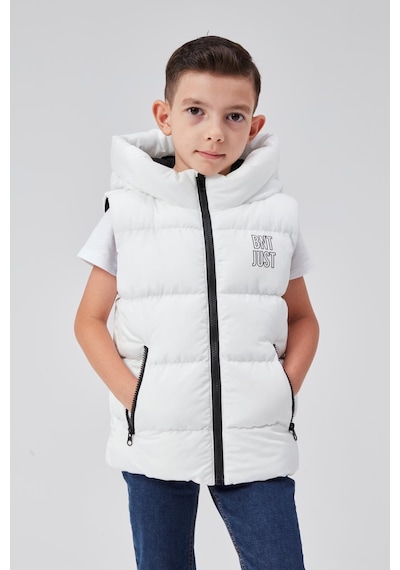 Benitto Kids Kapüşonlu Erkek Çocuk Şişme Yelek 51311 Beyaz