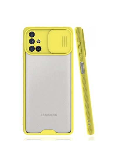 Nettech Samsung Galaxy M51 Uyumlu Platin Kamera Kızaklı Arka Koruma Kılıf - Siyah Siyah