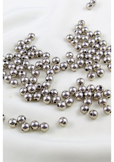 8 Mm Koyu Gümüş Kaplama Ccb Plastik İnci Boncuk Aksesuar Malzemesi 25 Gr