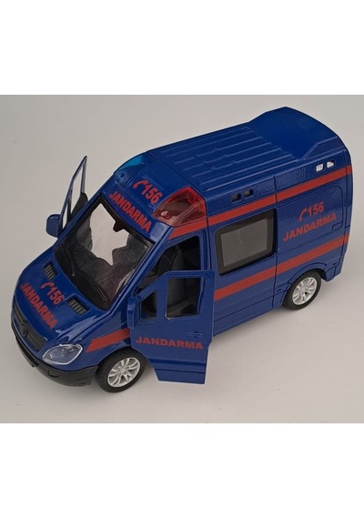 Can Oyuncak - Metal Işıklı Sesli Jandarma Arabası 5,5 Cm X 14 Cm