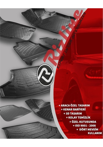 Rizline Hyundai Bayon 2021 Sonrası 3D Havuzlu Paspas+Bagaj Havuzu