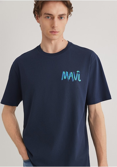 Mavi - Mavi Baskılı Lacivert Tişört 0612468-70490 Lacivert