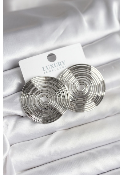 Pirinç Gümüş Renk Circle Model Kadın Küpe Tj-bkp11436 Tdrtr