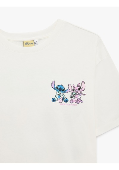 Koton Stitch Lisanslı Kısa Kollu Bisiklet Yaka Arkası Baskılı Oversize Tişört Ekru 6sal10086ık Ekru Koton Stitch Lisanslı Kısa Kollu Bisiklet Yaka Arkası Baskılı Oversize Tişört Ekru 6sal10086ık Ekru